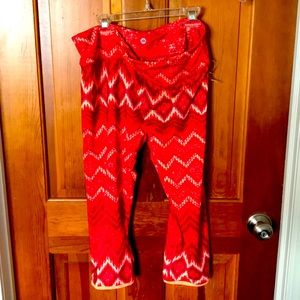 Orange red & peach yoga pants brand nwot Sz l xl